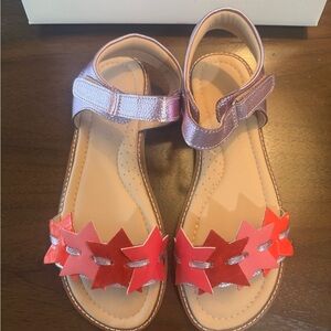 Elephantito Pink and Red Star Kids Sandals